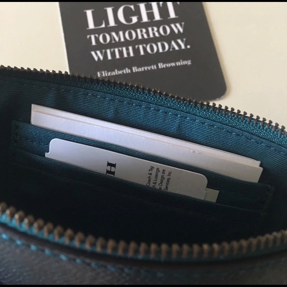 Coach Wristlet-New-Metallic Blue Color - Picture 3 of 4